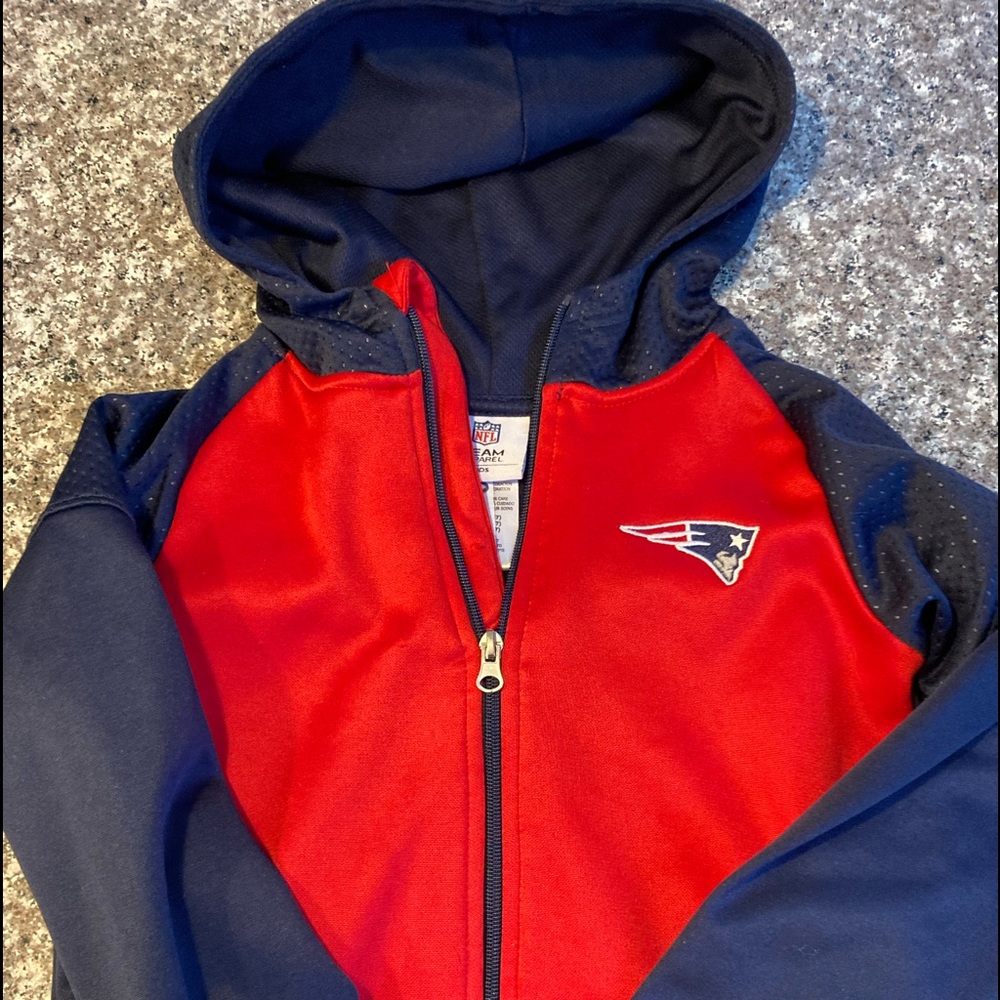 EUC New England Patriots Hooded Sweatshirt/Jacket